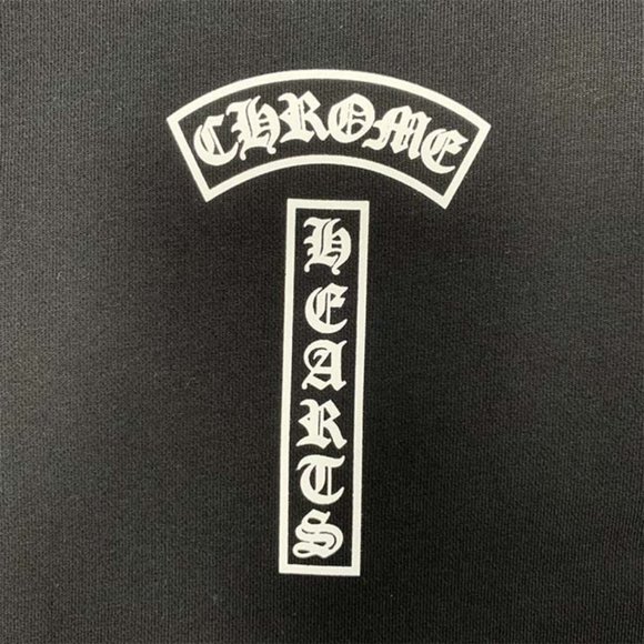 Chrome Hearts Shoulder Logo Zip Up Black Hooded Sweatshirt - Picture 2 of 15